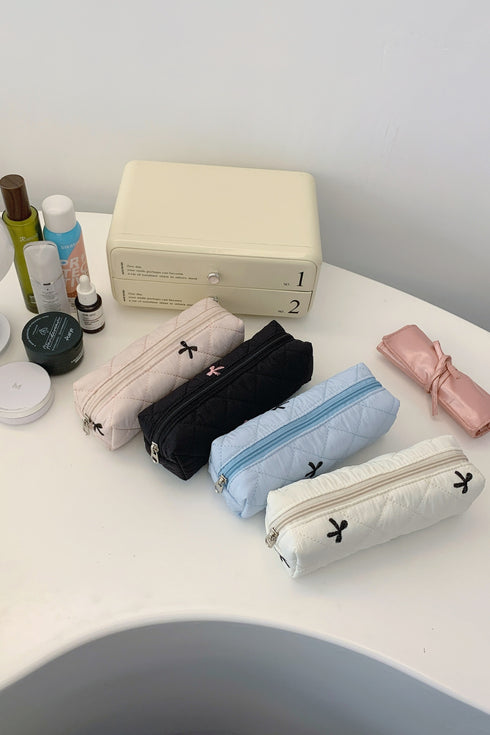 3 Piece Bow Quilted Cloth Storage Bag Set - Odaingerous